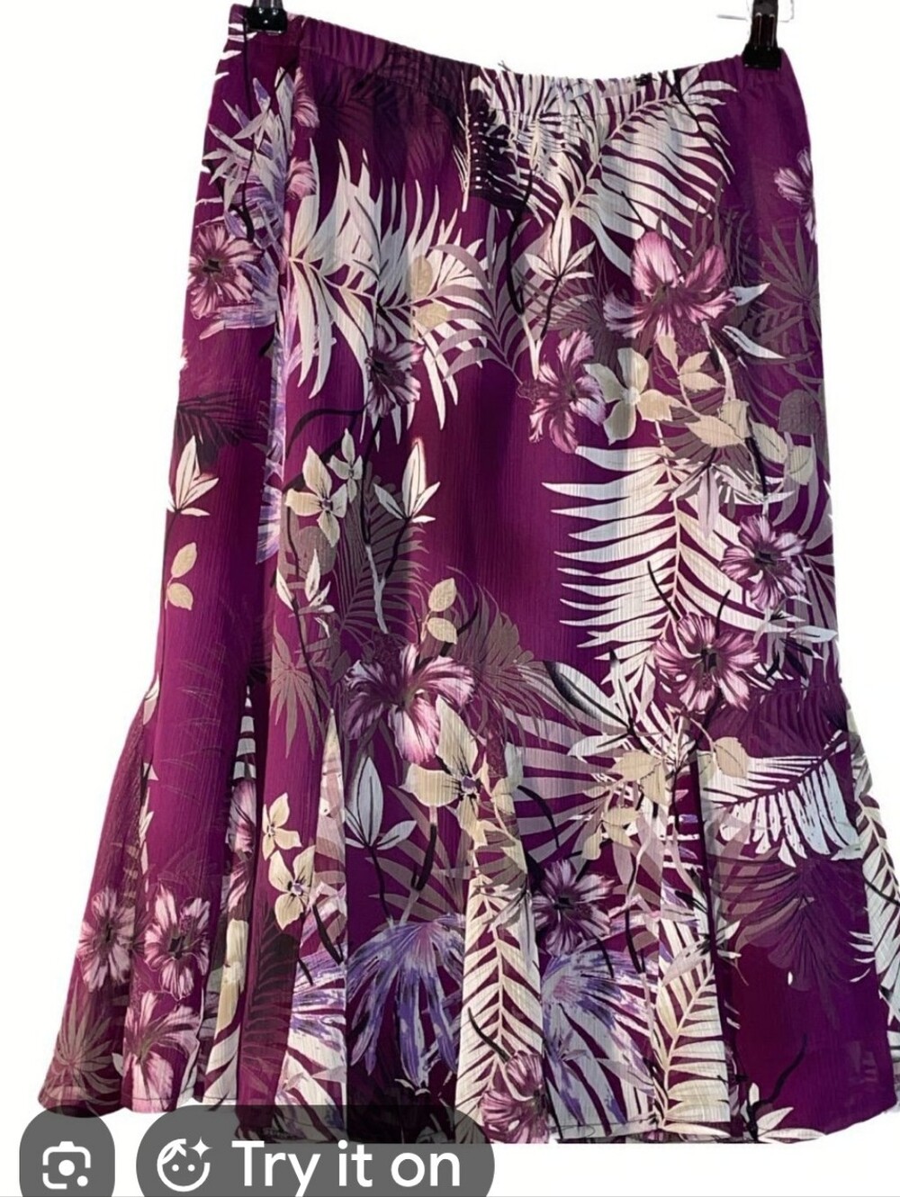 TanJay Purple Floral A-Line Skirt